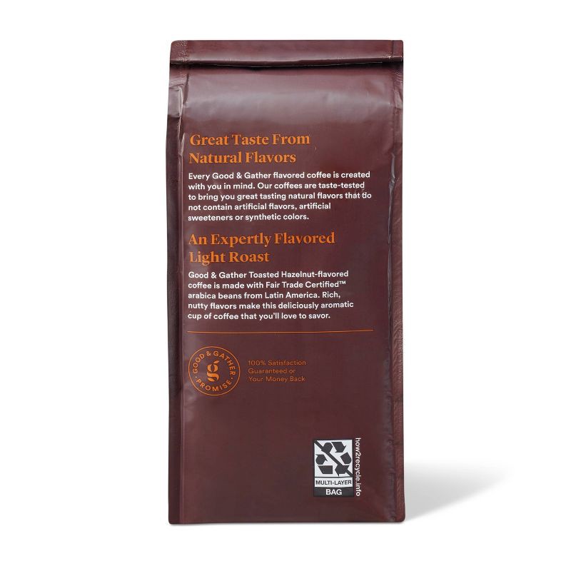 slide 4 of 4, Naturally Flavored Toasted Hazelnut Light Roast Ground Coffee - 12oz - Good & Gather™, 12 oz