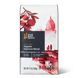 Signature Coffee Organic Espresso Blend Dark Roast Whole Bean Coffee - 12oz - Good & Gather™