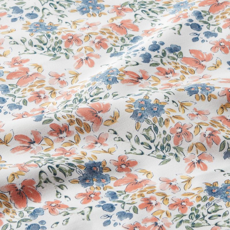 slide 4 of 4, Twin/Twin XL Printed Performance 400 Thread Count Sheet Set Ditsy Floral - Threshold™: Cotton Sateen, 3-Piece Set, OEKO-TEX Certified, 1 ct