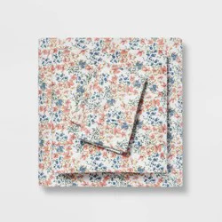 Twin/Twin XL Printed Performance 400 Thread Count Sheet Set Ditsy Floral - Threshold™: Cotton Sateen, 3-Piece Set, OEKO-TEX Certified