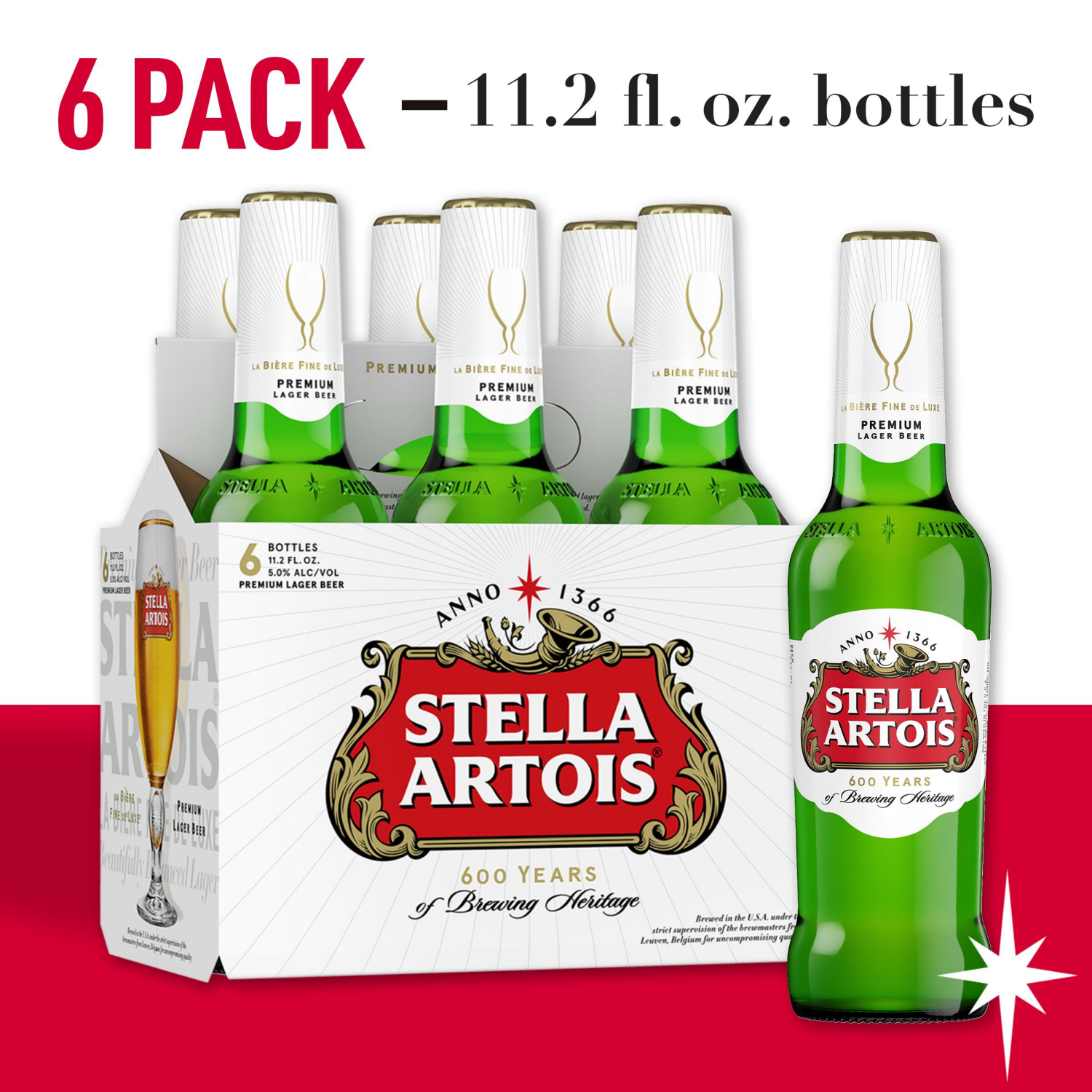 slide 1 of 5, Stella Artois Lager, 67.2 fl oz