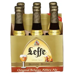 Leffe Blonde Trappist/Abbey Ale, 6 Pack 11.2 fl. oz. Bottles, 6.6% ABV