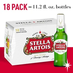 Stella Artois Premium Lager Beer 18 - 11.2 fl oz Bottles