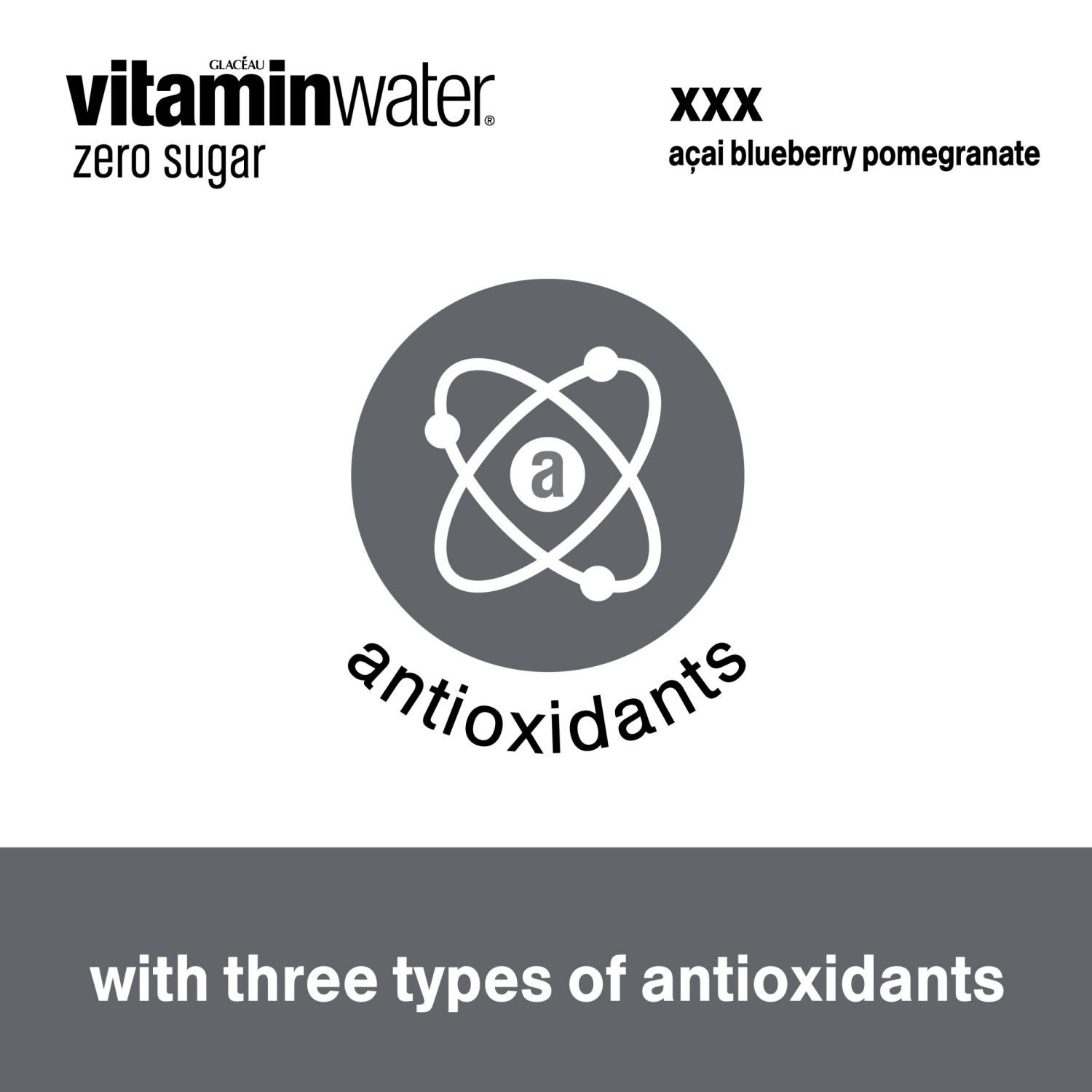 slide 2 of 8, Vitaminwater Zero Sugar Xxx, Electrolyte Enhanced Water W/ Vitamins, Açai-Blueberry-Pomegranate Drink, 20 Fl Oz, 20 fl oz