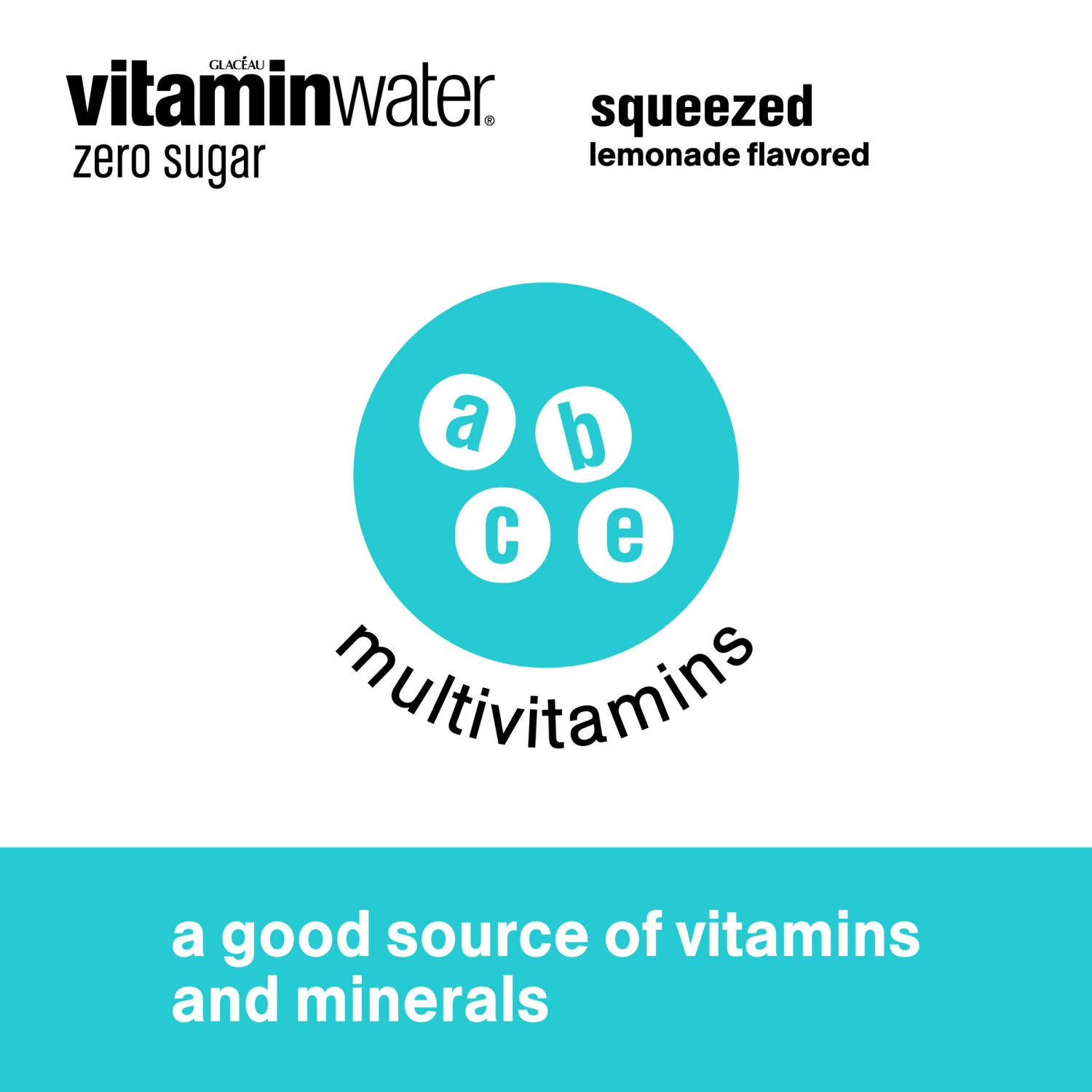 slide 8 of 8, Vitaminwater Zero Sugar Squeezed, Electrolyte Enhanced Water W/ Vitamins, Lemonade Drink, 20 Fl Oz, 20 fl oz