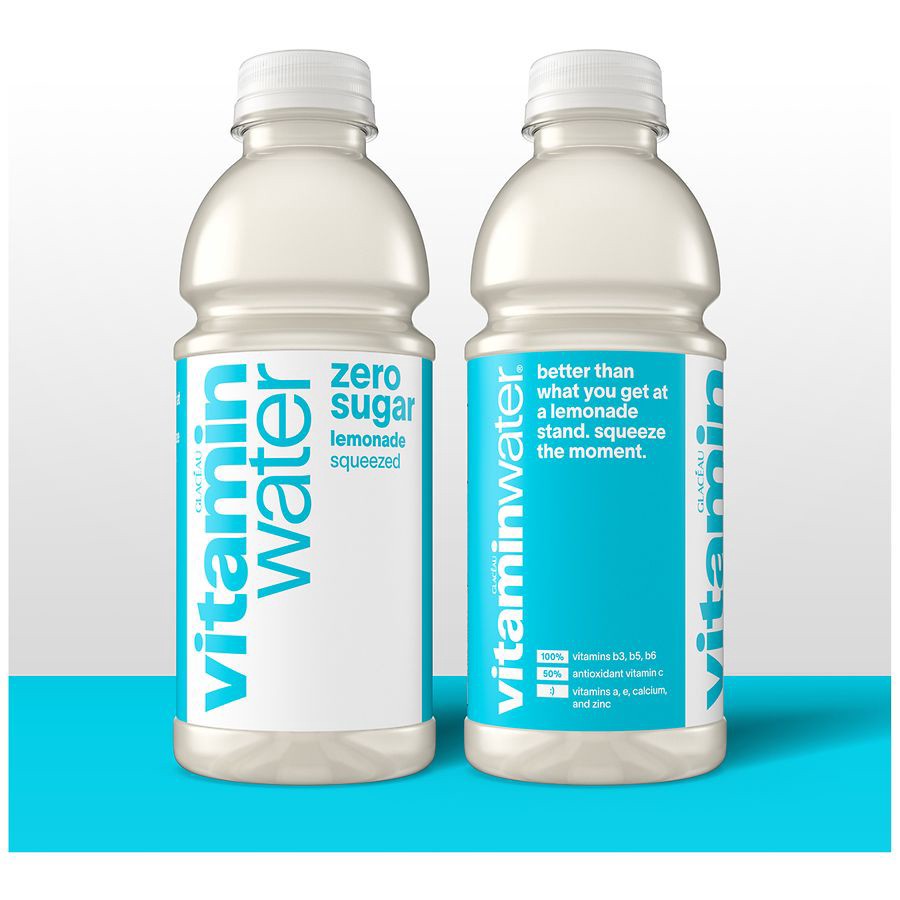 slide 3 of 5, Vitaminwater Zero Sugar Squeezed, Electrolyte Enhanced Water W/ Vitamins, Lemonade Drink, 20 Fl Oz, 20 fl oz