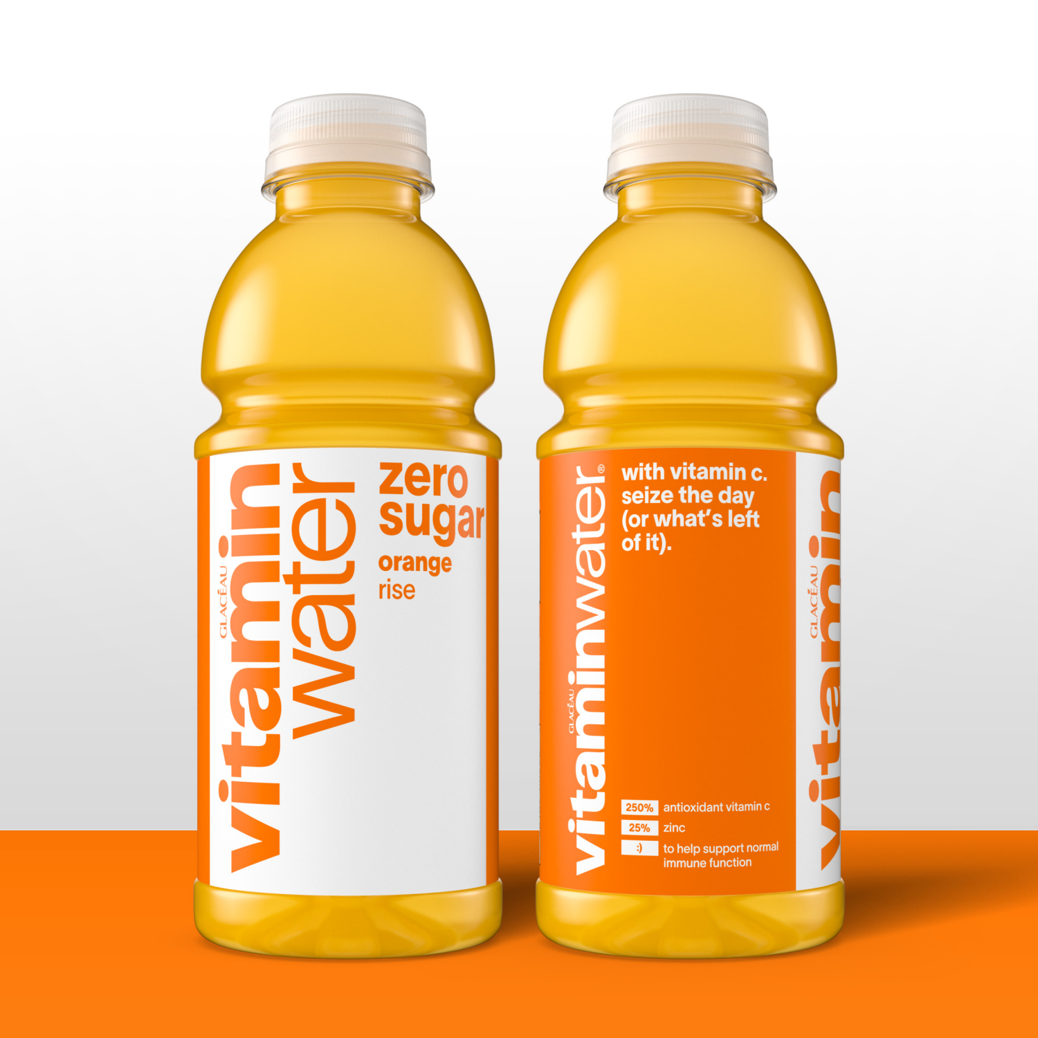 slide 2 of 7, Vitaminwater Zero Sugar Rise, Electrolyte Enhanced Water W/ Vitamins, Orange Drink, 20 Fl Oz, 20 fl oz