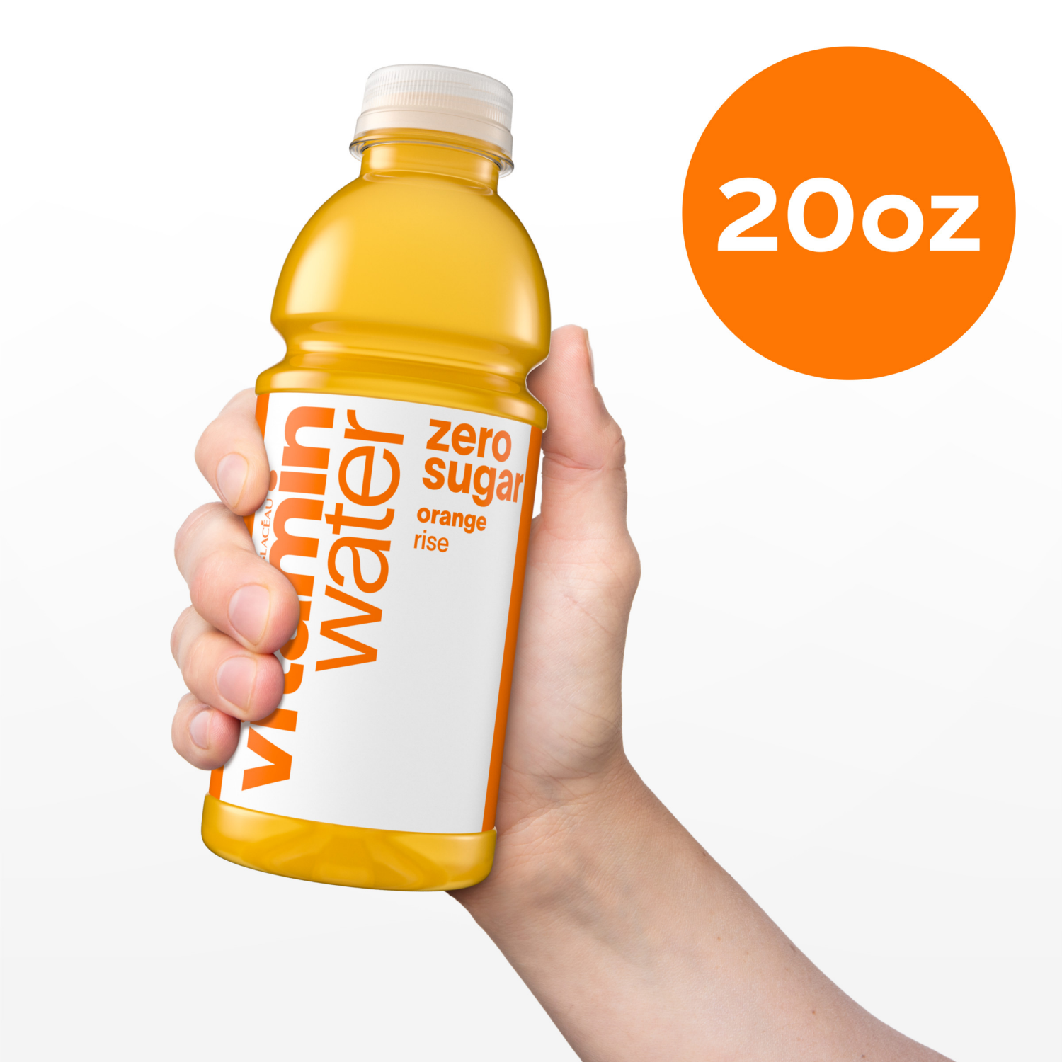 slide 4 of 7, Vitaminwater Zero Sugar Rise, Electrolyte Enhanced Water W/ Vitamins, Orange Drink, 20 Fl Oz, 20 fl oz