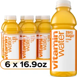 vitaminwater zero sugar rise, electrolyte enhanced water w/ vitamins, orange drinks, 16.9 fl oz, 6 Pack