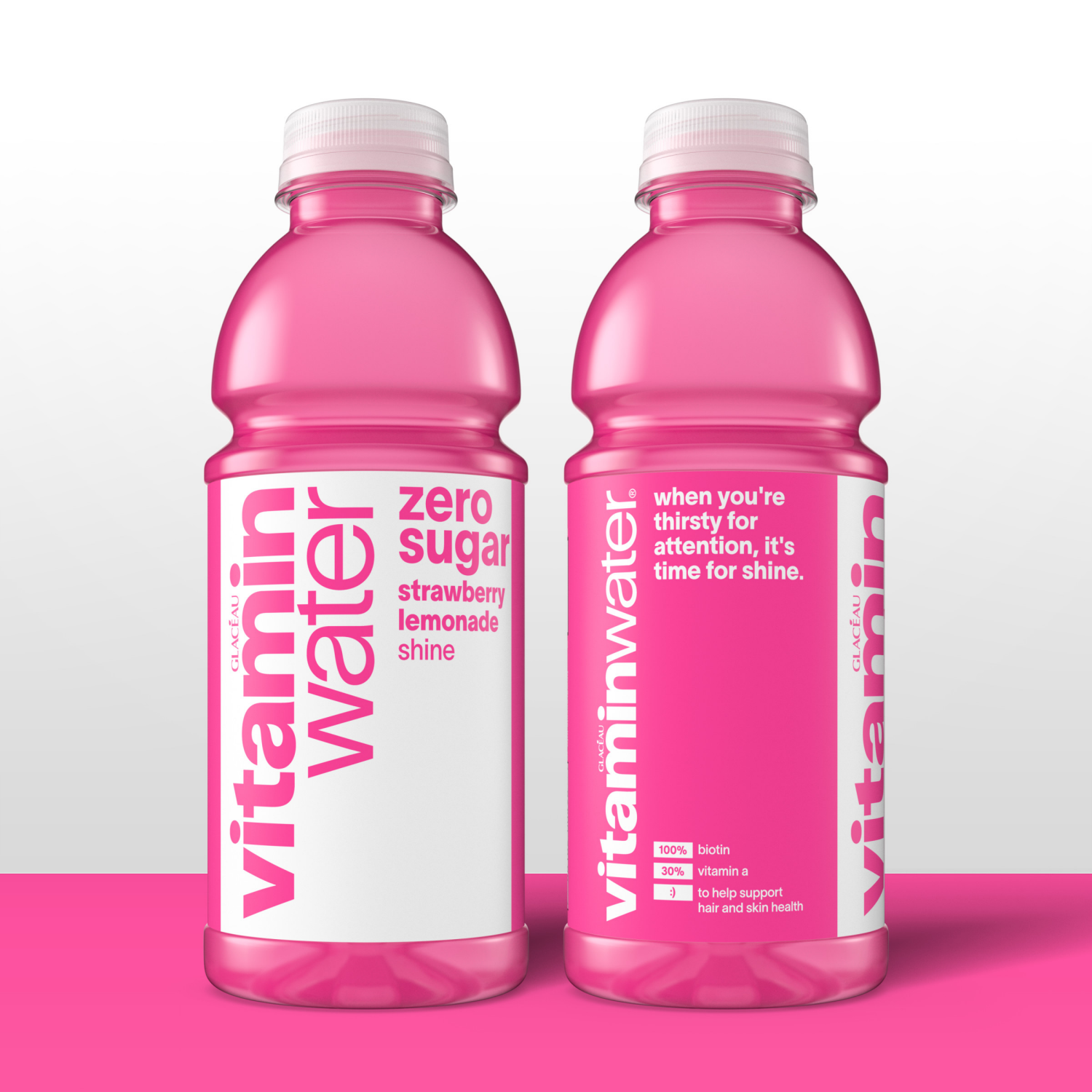slide 2 of 5, Vitaminwater Zero Sugar Shine, Electrolyte Enhanced Water W/ Vitamins, Strawberry Lemonade Drink, 20 Fl Oz, 20 fl oz