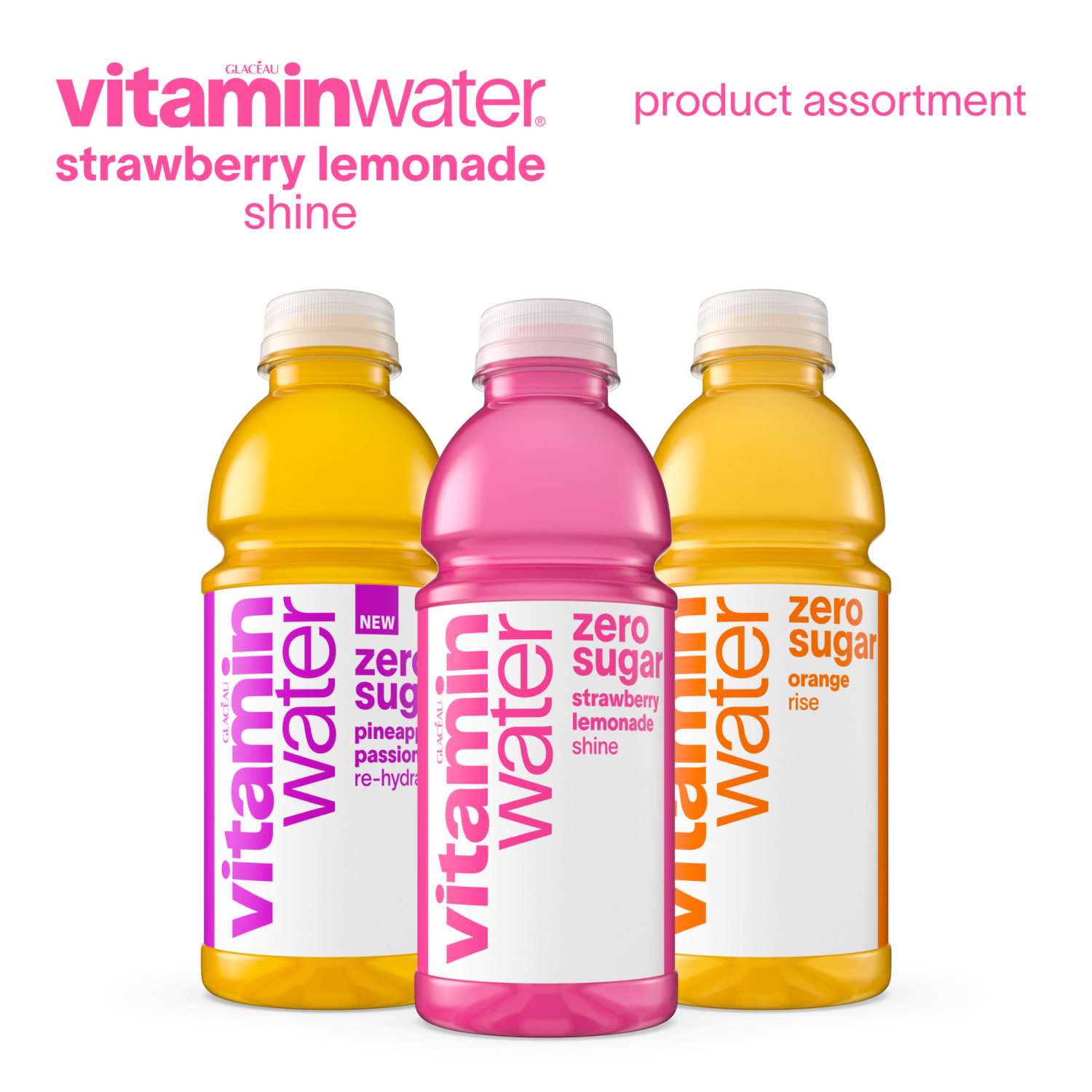 slide 4 of 5, Vitaminwater Zero Sugar Shine, Electrolyte Enhanced Water W/ Vitamins, Strawberry Lemonade Drink, 20 Fl Oz, 20 fl oz