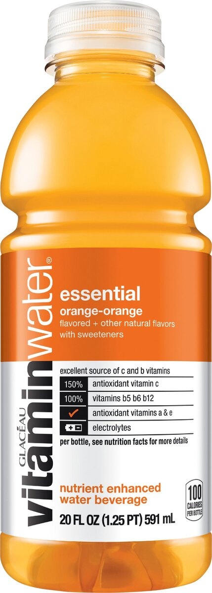 slide 2 of 2, vitaminwater Essential Orange-Orange, 20 oz