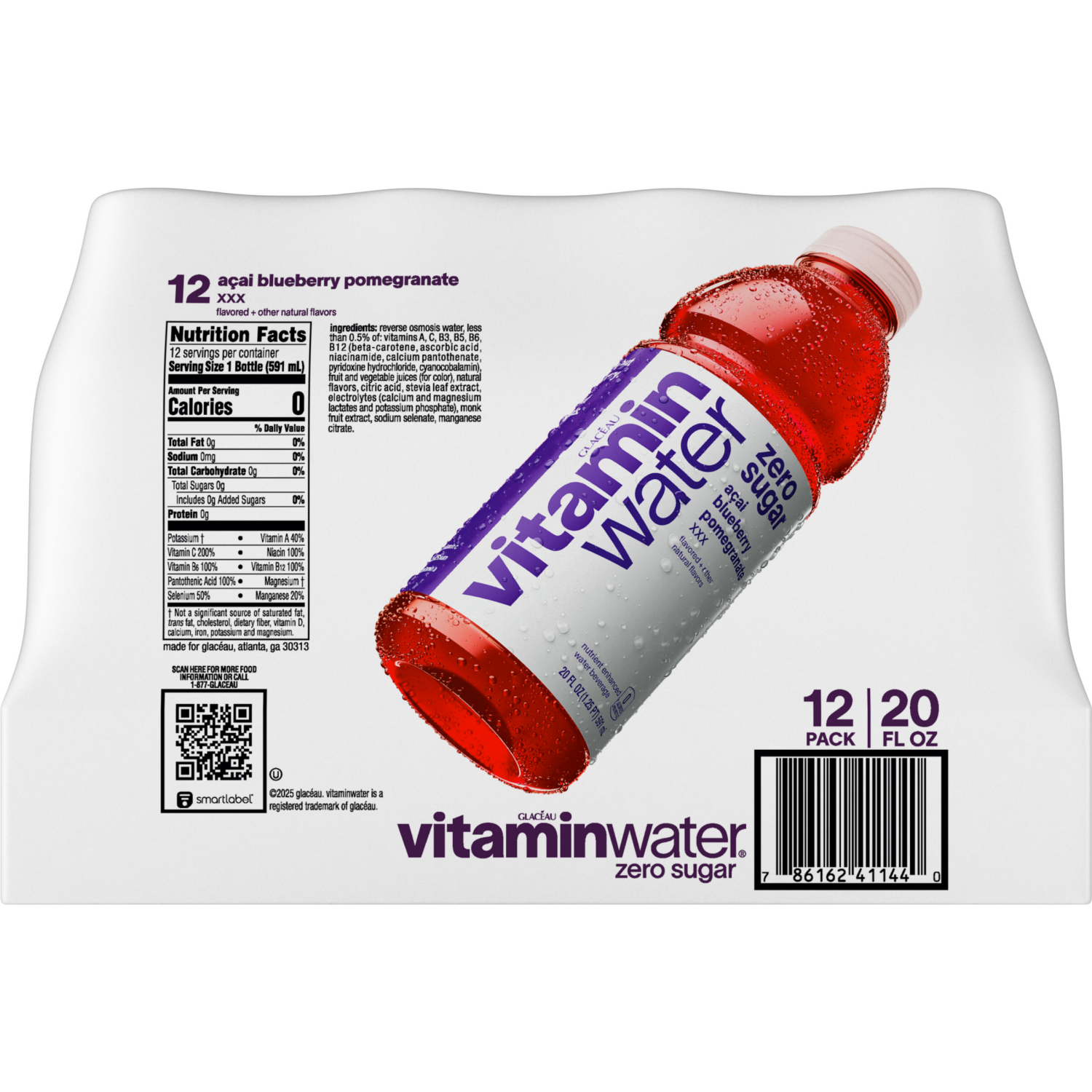 slide 2 of 7, vitaminwater Zero Sugar xxx Bottles- 12 ct, 12 ct; 20 fl oz