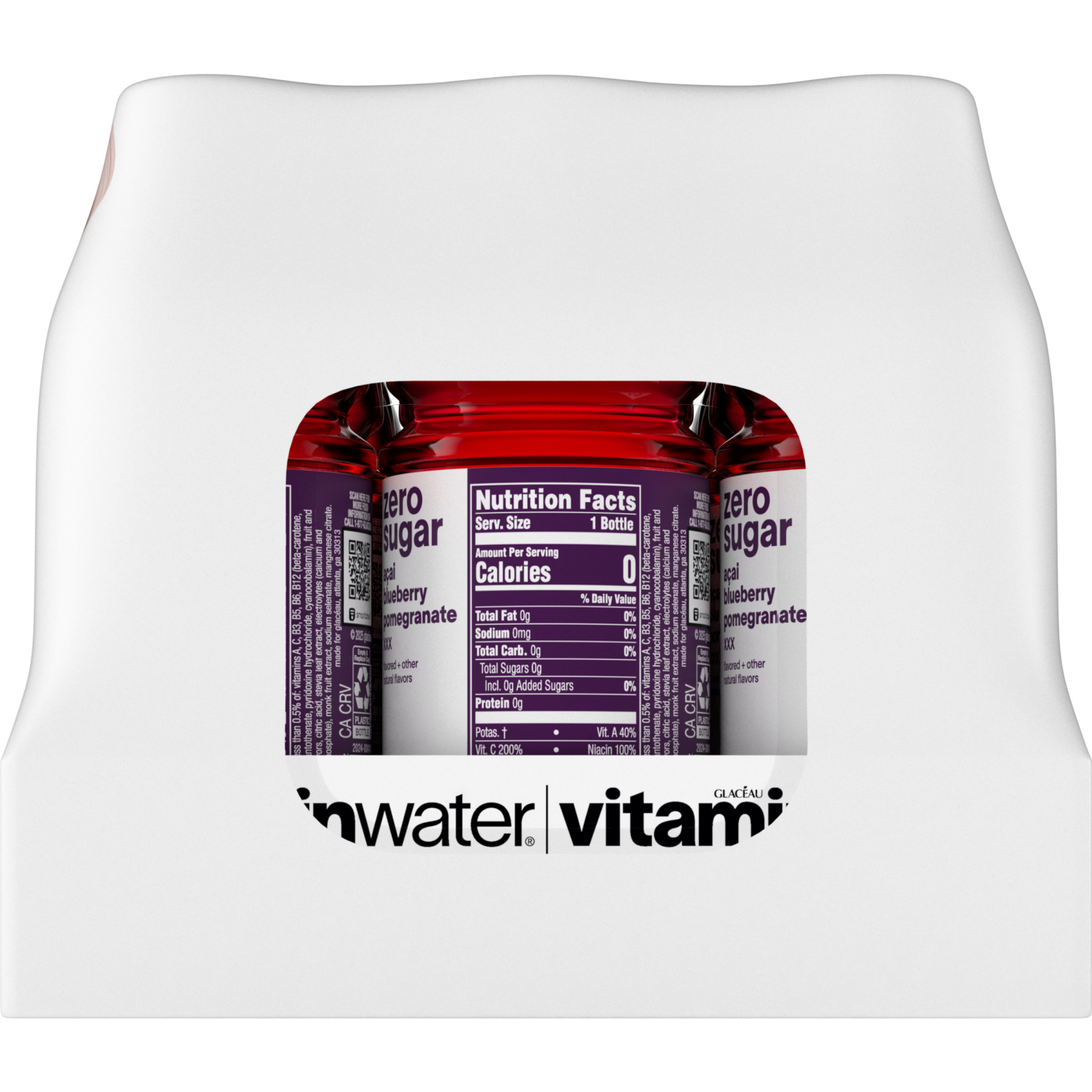 slide 5 of 7, vitaminwater Zero Sugar xxx Bottles- 12 ct, 12 ct; 20 fl oz