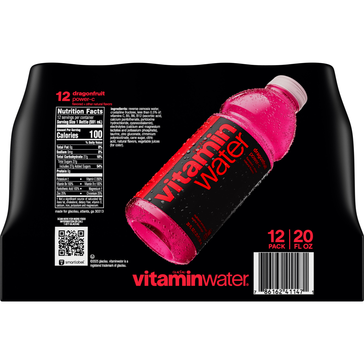 slide 2 of 6, vitaminwater power-c, dragonfruit Bottles- 12 ct, 12 ct; 20 oz