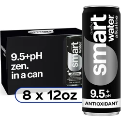 smartwater Glaceau Smartwater Alkaline With Antioxidant Cans, 12 fl oz, 8 Pack