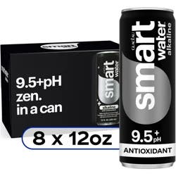 smartwater Glaceau Smartwater Alkaline With Antioxidant Cans, 12 fl oz, 8 Pack
