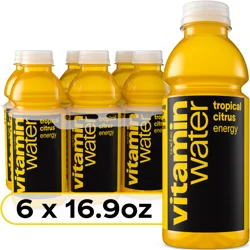 vitaminwater energy, tropical citrus Bottles, 16.9 fl oz, 6 Pack