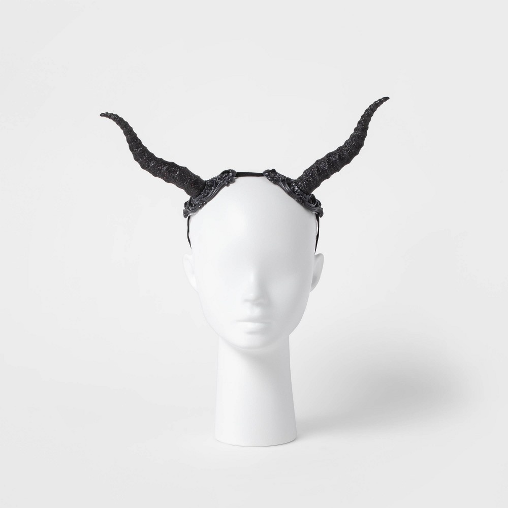 slide 2 of 2, Adult Black Horns Halloween Costume Headwear - Hyde & EEK! Boutique, 1 ct