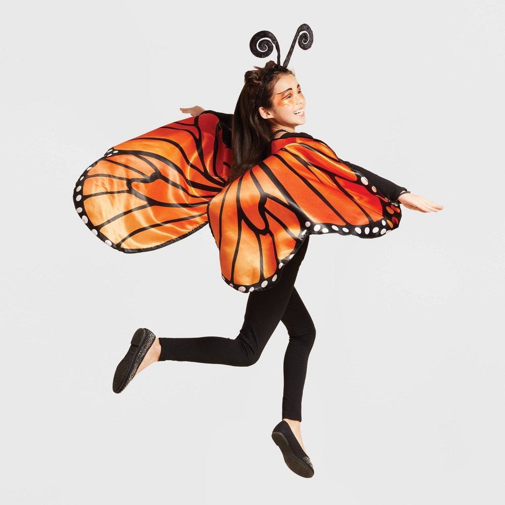 slide 2 of 3, Kids' Monarch Butterfly Wings Wearable Halloween Accessory - Hyde & EEK! Boutique, 1 ct