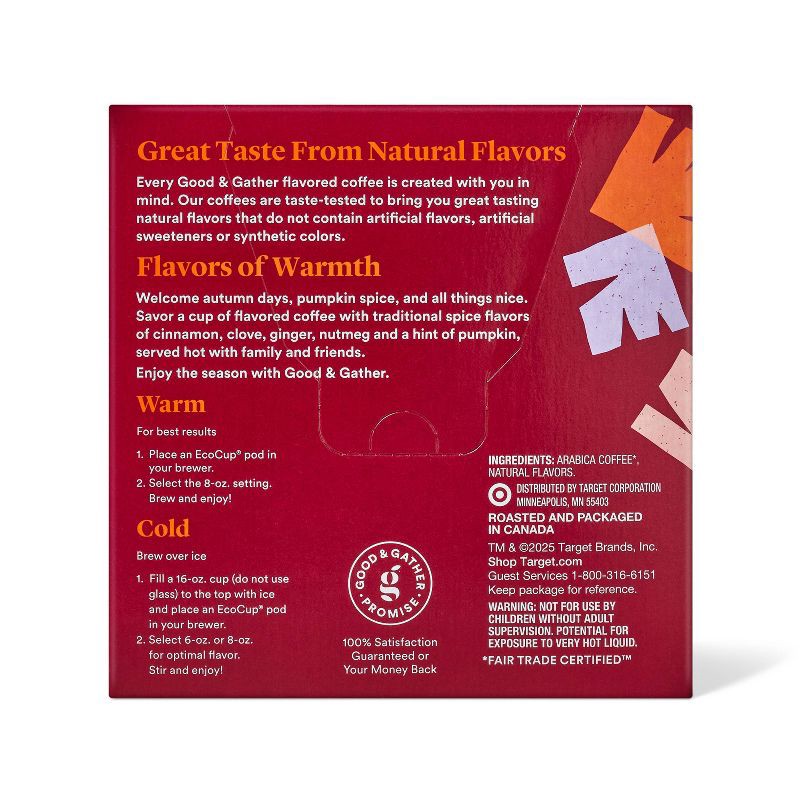 slide 2 of 4, Naturally Flavored Pumpkin Spice Light Roast Coffee - 16ct Single Serve Pods - Good & Gather™, 16 ct