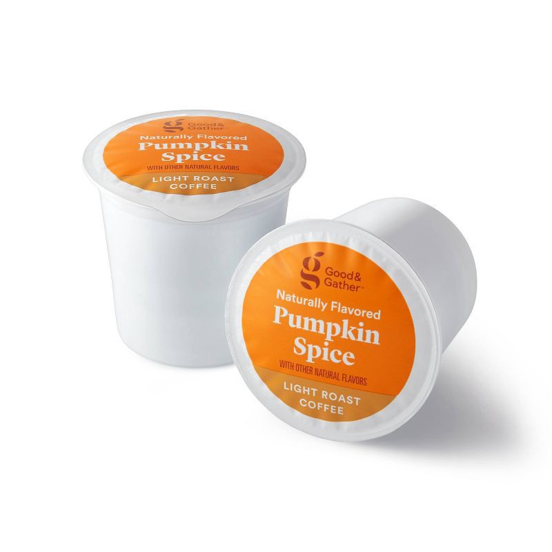 slide 4 of 4, Naturally Flavored Pumpkin Spice Light Roast Coffee - 16ct Single Serve Pods - Good & Gather™, 16 ct