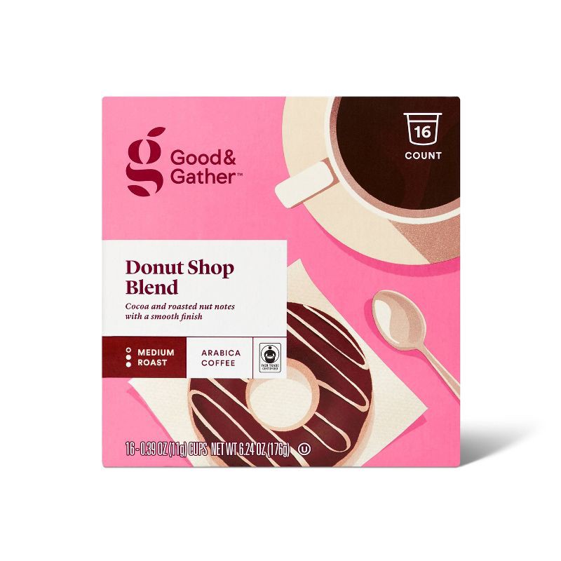 slide 1 of 4, Donut Shop Medium Roast Single Serve Pods - 16ct - Good & Gather™, 16 ct