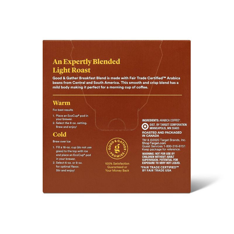 slide 3 of 4, Breakfast Blend Light Roast Coffee Pods - 16ct - Good & Gather™, 16 ct
