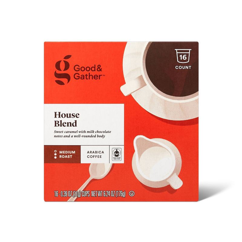 slide 1 of 4, House Blend Medium Roast Coffee - 16ct Single Serve Pods - Good & Gather™, 16 ct