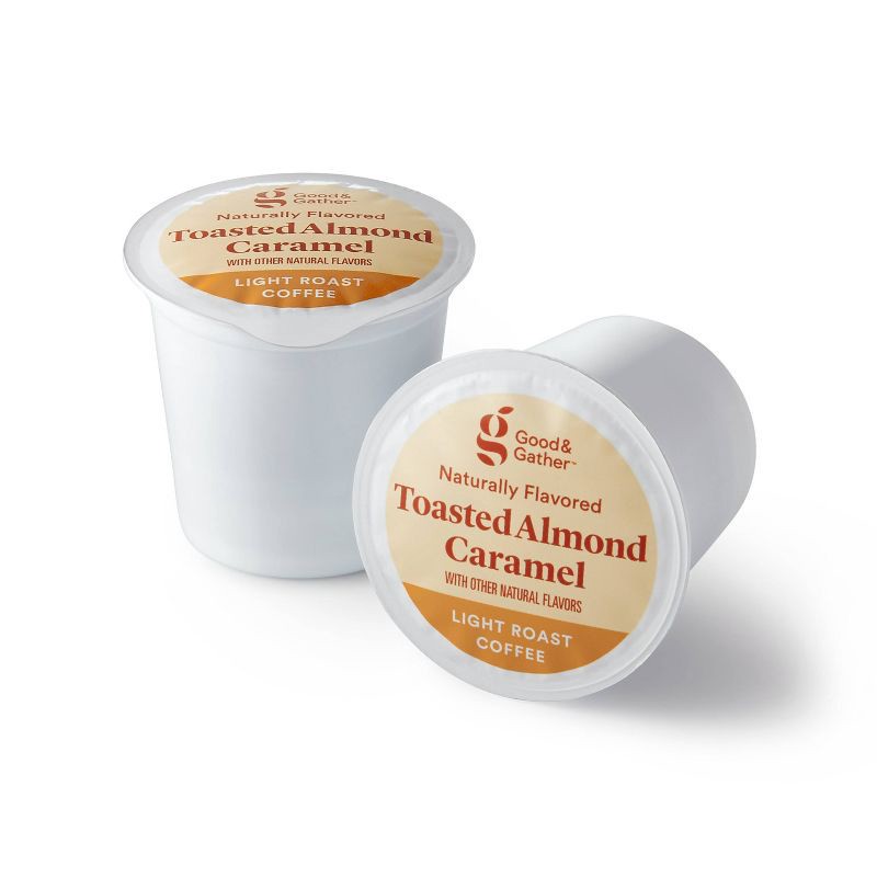 slide 2 of 4, Naturally Flavored Toasted Almond Caramel Light Roast Coffee - 16ct Single Serve Pods - Good & Gather™, 16 ct