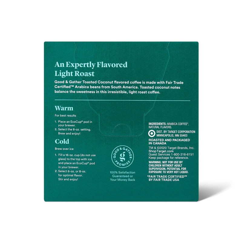 slide 3 of 4, Naturally Flavored Toasted Coconut Light Roast Coffee Pods - 16ct - Good & Gather™, 16 ct