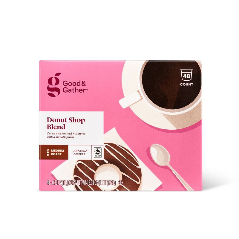 slide 1 of 4, Donut Shop Medium Roast - 48ct Single Serve Pods - Good & Gather™, 48 ct