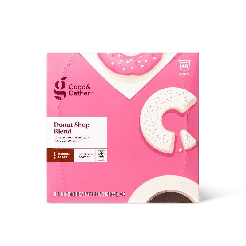 slide 4 of 4, Donut Shop Medium Roast - 48ct Single Serve Pods - Good & Gather™, 48 ct