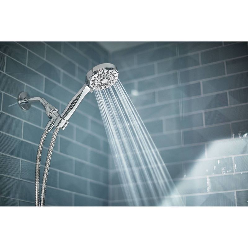 slide 9 of 11, Ignite 5-Function Handheld Showerhead Chrome - Moen: EPA WaterSense, 60" Hose, 1.75 GPM, Massage & Rain Settings, 1 ct