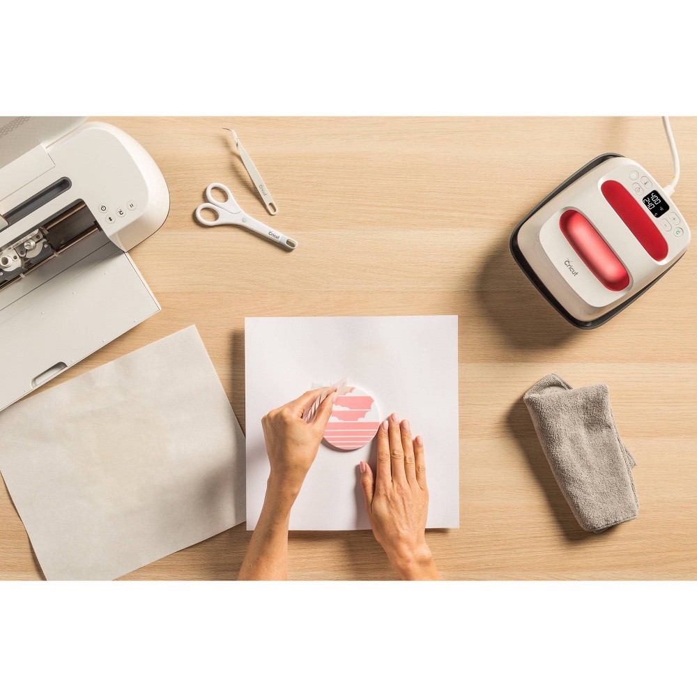 slide 3 of 10, Cricut Round Ceramic Blank Coaster Set - 4pk, 4 ct