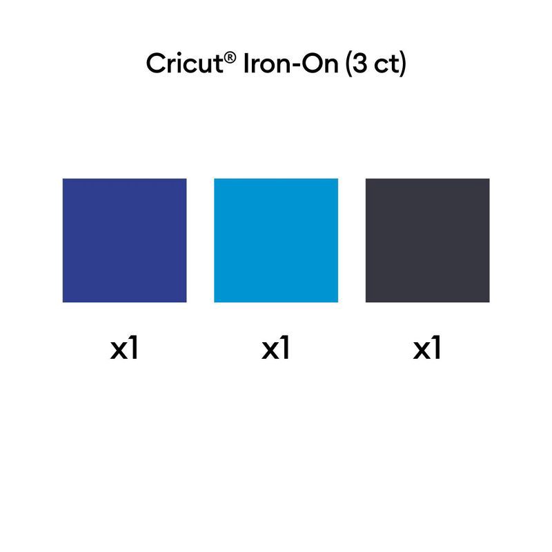 slide 2 of 8, Cricut Everyday Iron-On Sampler - Deep Blue Sea: Heat Transfer Vinyl, 12"x12", 3 Pack, Blue, Iron-On Transfer, 3 ct