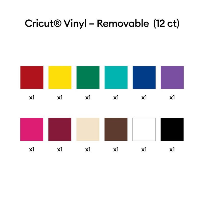 slide 2 of 9, Cricut Premium Vinyl Removable Variety 12x12", 1 ct