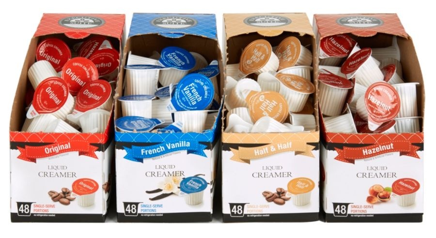 slide 2 of 10, Executive Suite Half And Half Liquid Coffee Creamer Singles, 0.38 Oz, Box Of 48 Coffee Creamers, 48 ct