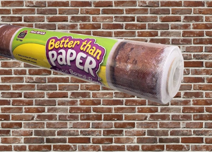 slide 2 of 2, Teacher Created Resources Better Than Paper Bulletin Board Roll, 48'' X 12', Red Brick, 1 ct