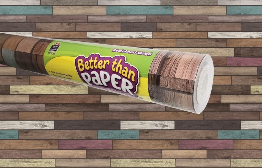 slide 2 of 2, Teacher Created Resources Better Than Paper Bulletin Board Roll, 48'' X 12', Reclaimed Wood, 1 ct