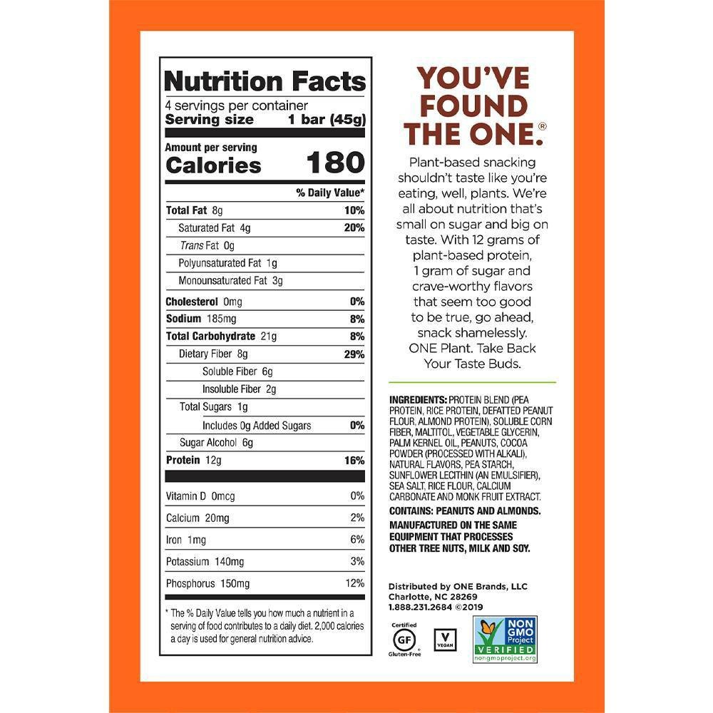 slide 3 of 4, ONE Bar Plant Protein Bar - Chocolate Peanut Butter - 4ct, 4 ct