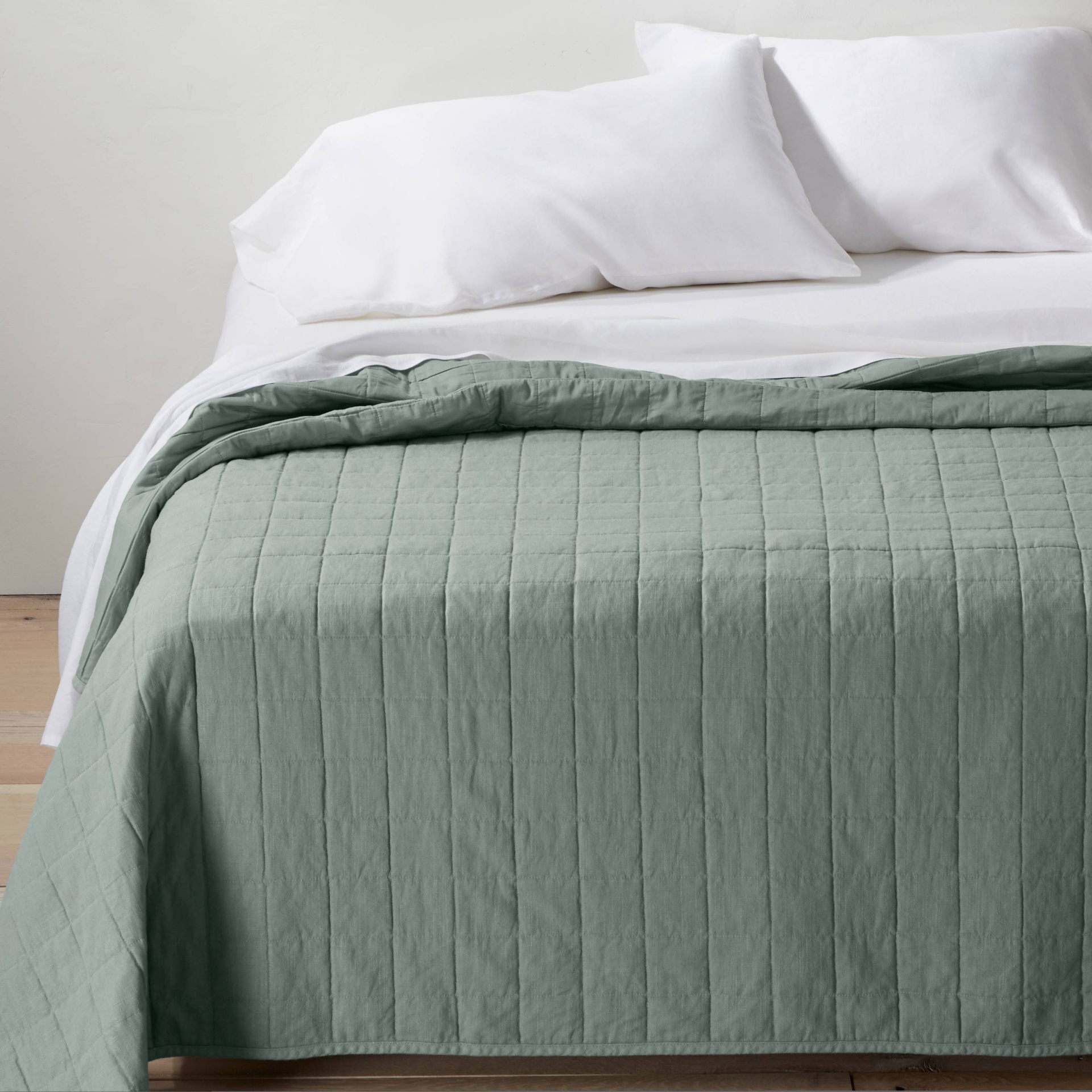 Full/Queen Heavyweight Linen Blend Quilt Sage Green - Casaluna 1 lb | Shipt