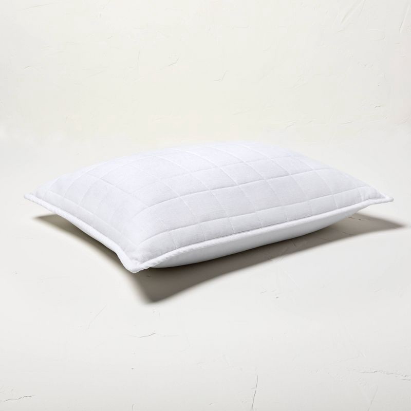 slide 3 of 5, Standard Heavyweight Linen Blend Quilt Pillow Sham White - Casaluna™, 1 ct
