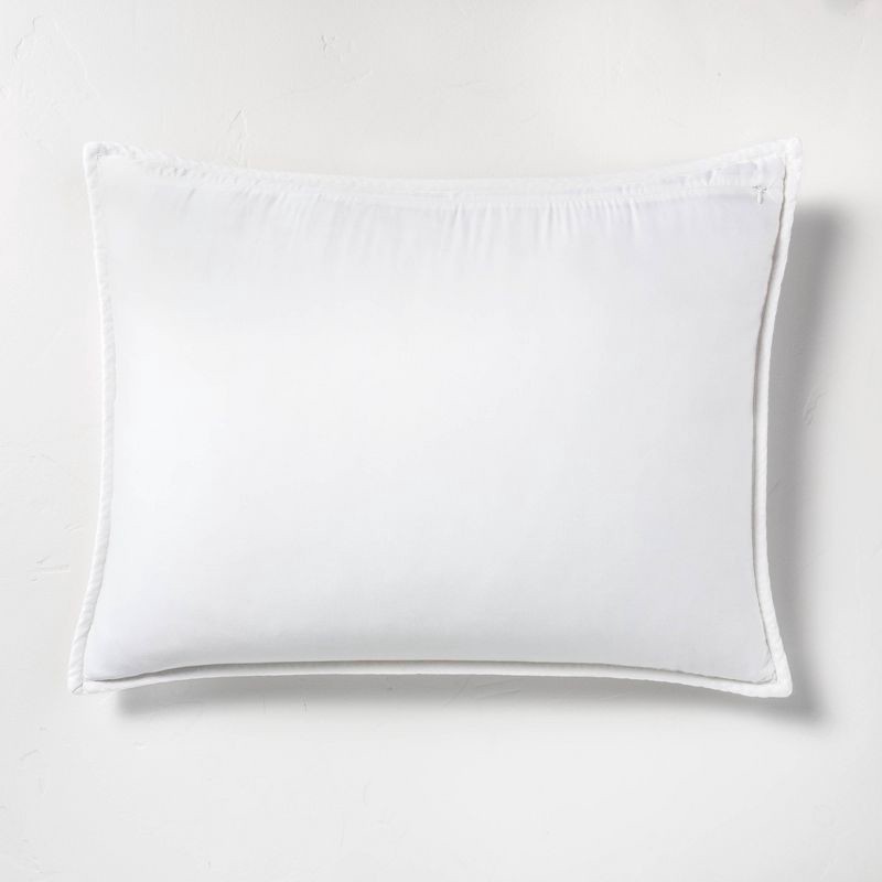 slide 4 of 5, Standard Heavyweight Linen Blend Quilt Pillow Sham White - Casaluna™, 1 ct