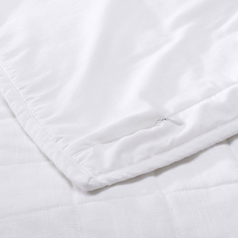 slide 5 of 5, Standard Heavyweight Linen Blend Quilt Pillow Sham White - Casaluna™, 1 ct