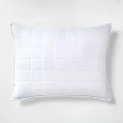 Standard Heavyweight Linen Blend Quilt Pillow Sham White - Casaluna™