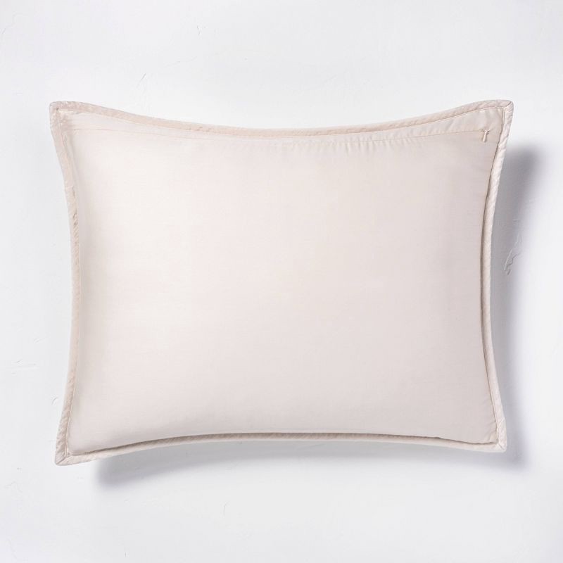 slide 4 of 5, Standard Heavyweight Linen Blend Quilt Pillow Sham Natural - Casaluna™, 1 ct