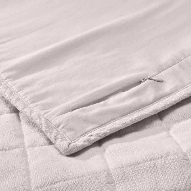 slide 5 of 5, Standard Heavyweight Linen Blend Quilt Pillow Sham Natural - Casaluna™, 1 ct