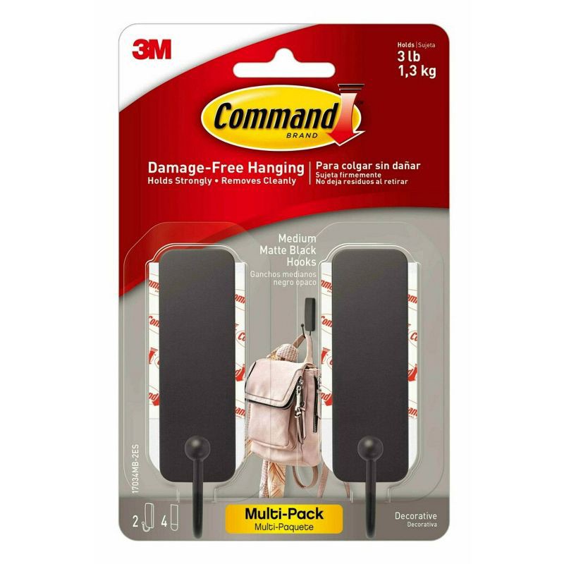 slide 2 of 13, Command 2pk Wire Decorative Hooks Black, 2 ct