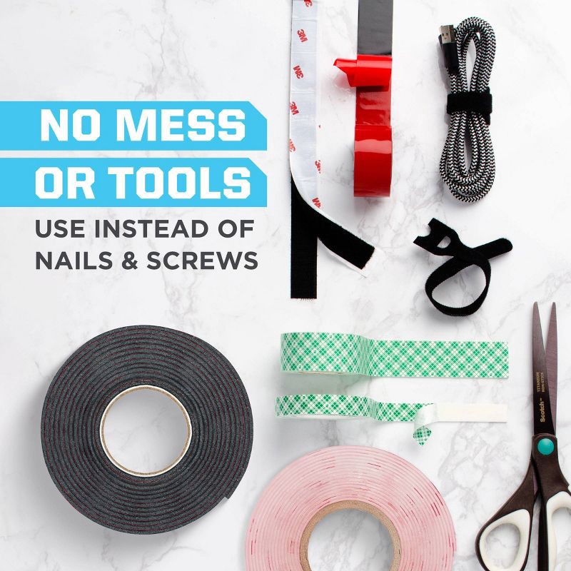 slide 5 of 9, Scotch Mount Double-Sided Mounting Tape Clear 1" x 60": Heavy Duty Wall Tape, Double Stick for Art & Office, 1 ct